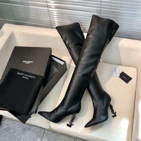 ysl thigh high boots.